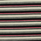 Black Horizontal-Stripe Rib Knit, Poly-Viscose