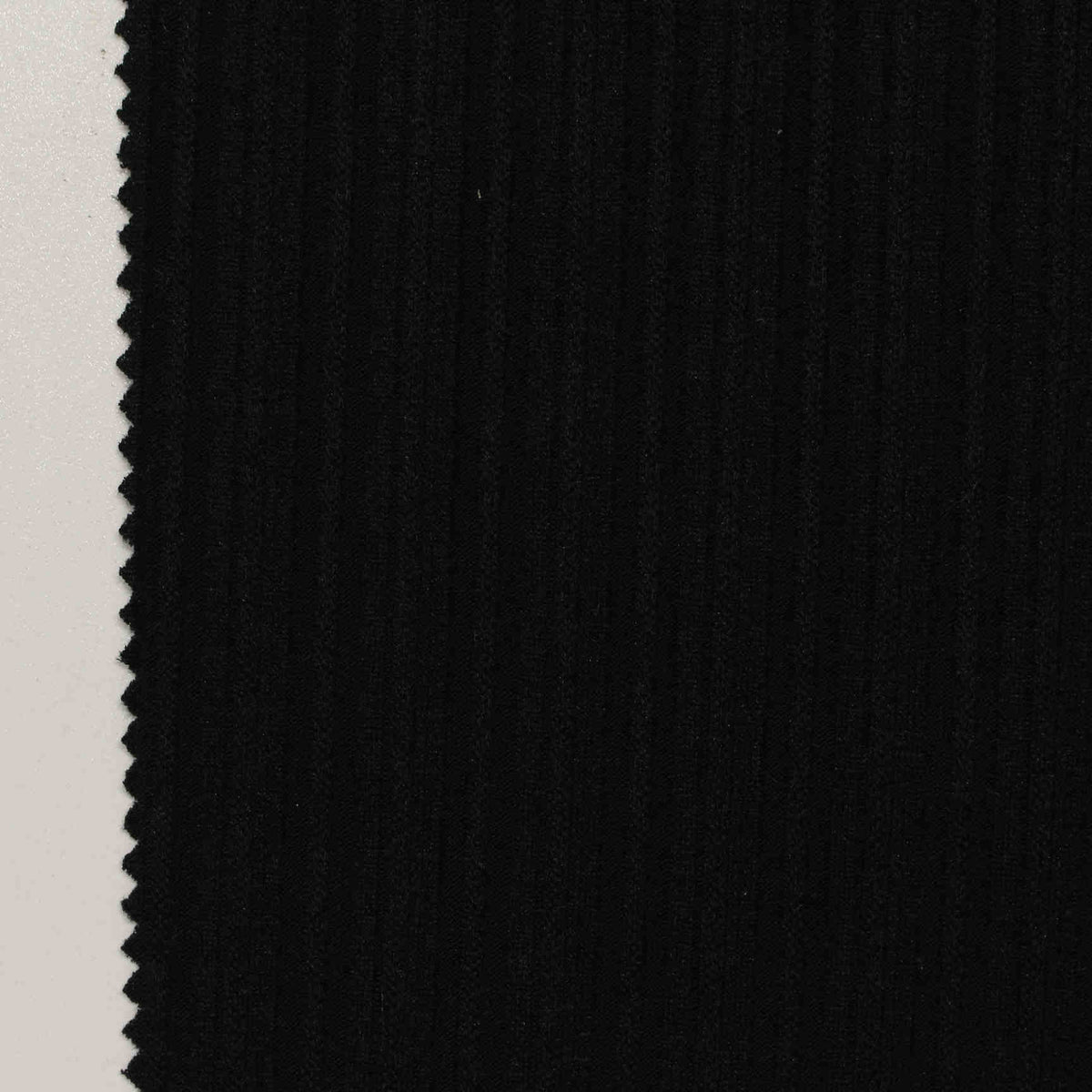 Polyester Stretch Rib Knit Fabric, 230 gsm, 140 cm — Black