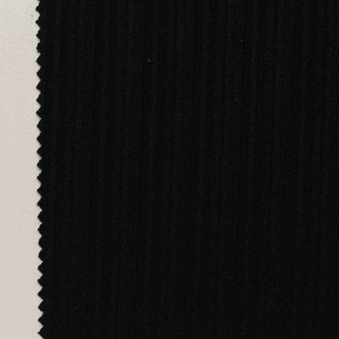 Polyester Stretch Rib Knit Fabric, 230 gsm, 140 cm — Black