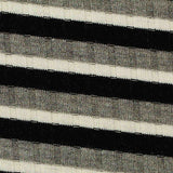 Black Horizontal-Stripe Rib Knit, Poly-Viscose — texture
