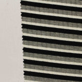 Black Horizontal-Stripe Rib Knit, Poly-Viscose