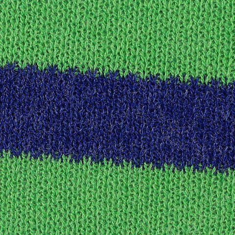 Green Horizontal-Stripe Interlock Knit, Poly-Viscose