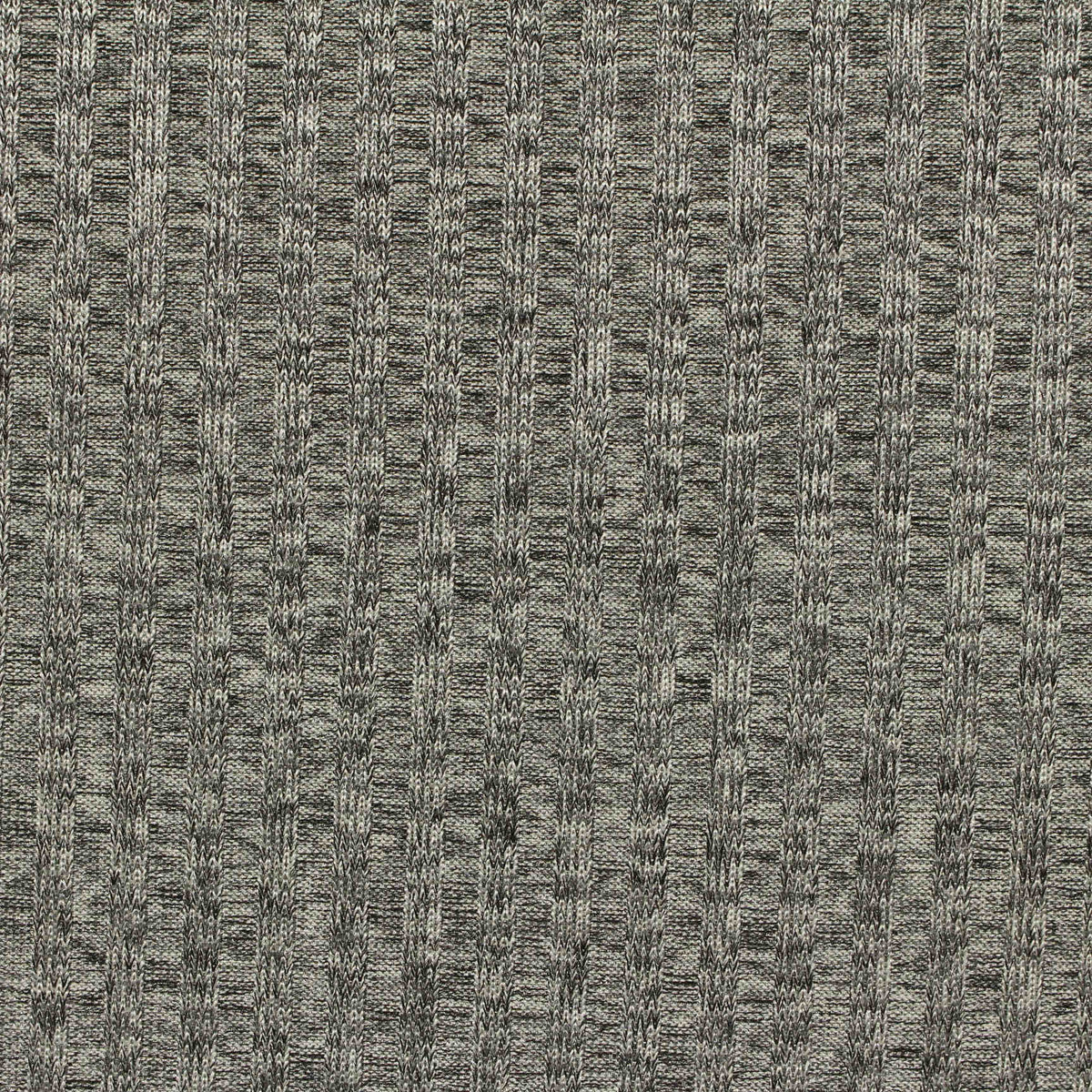 Heather Grey Marl Rib Knit, Polyester, 185 gsm