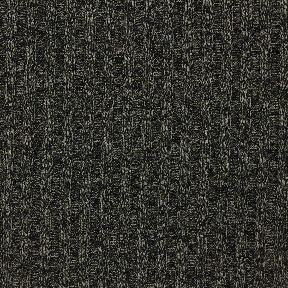 Dark Grey Marl Rib Knit, Polyester, 180 gsm, 160 cm