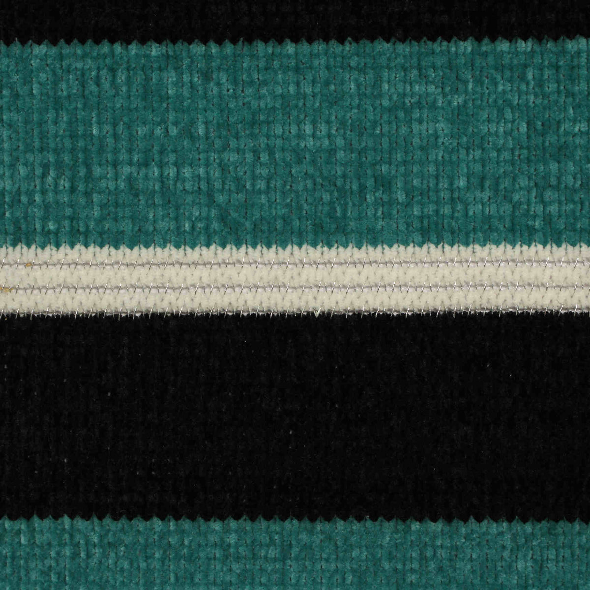 Black Horizontal-Stripe Chenille