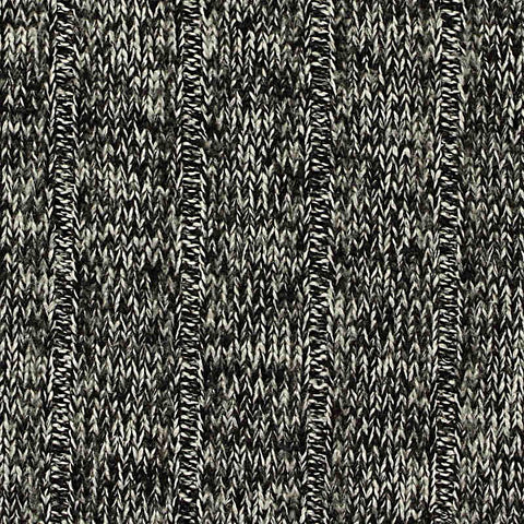 Black Marl Rib Knit, Polyester, 200 gsm