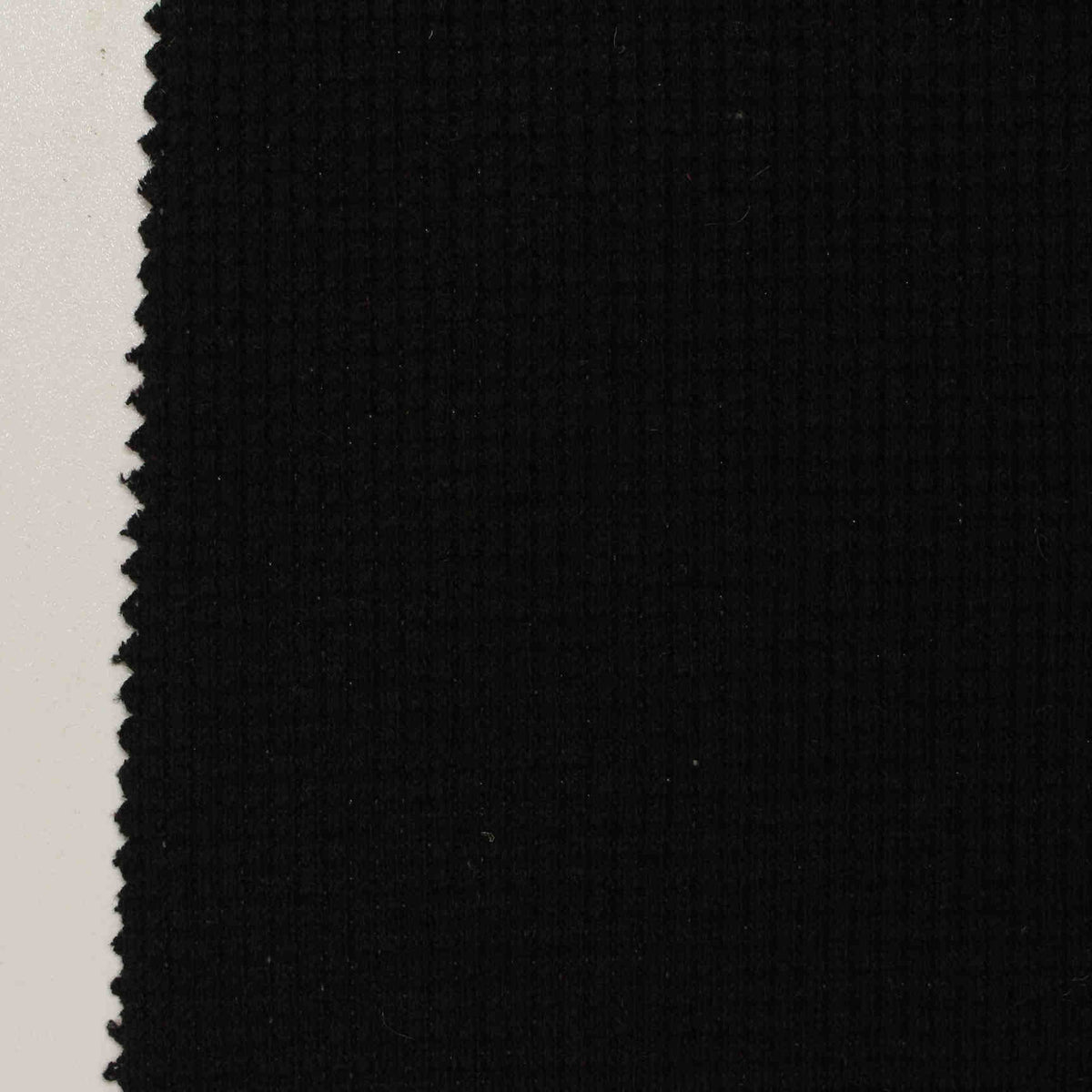 Cotton Polyester Stretch Rib Knit Fabric, 180 gsm, 135 cm — Black