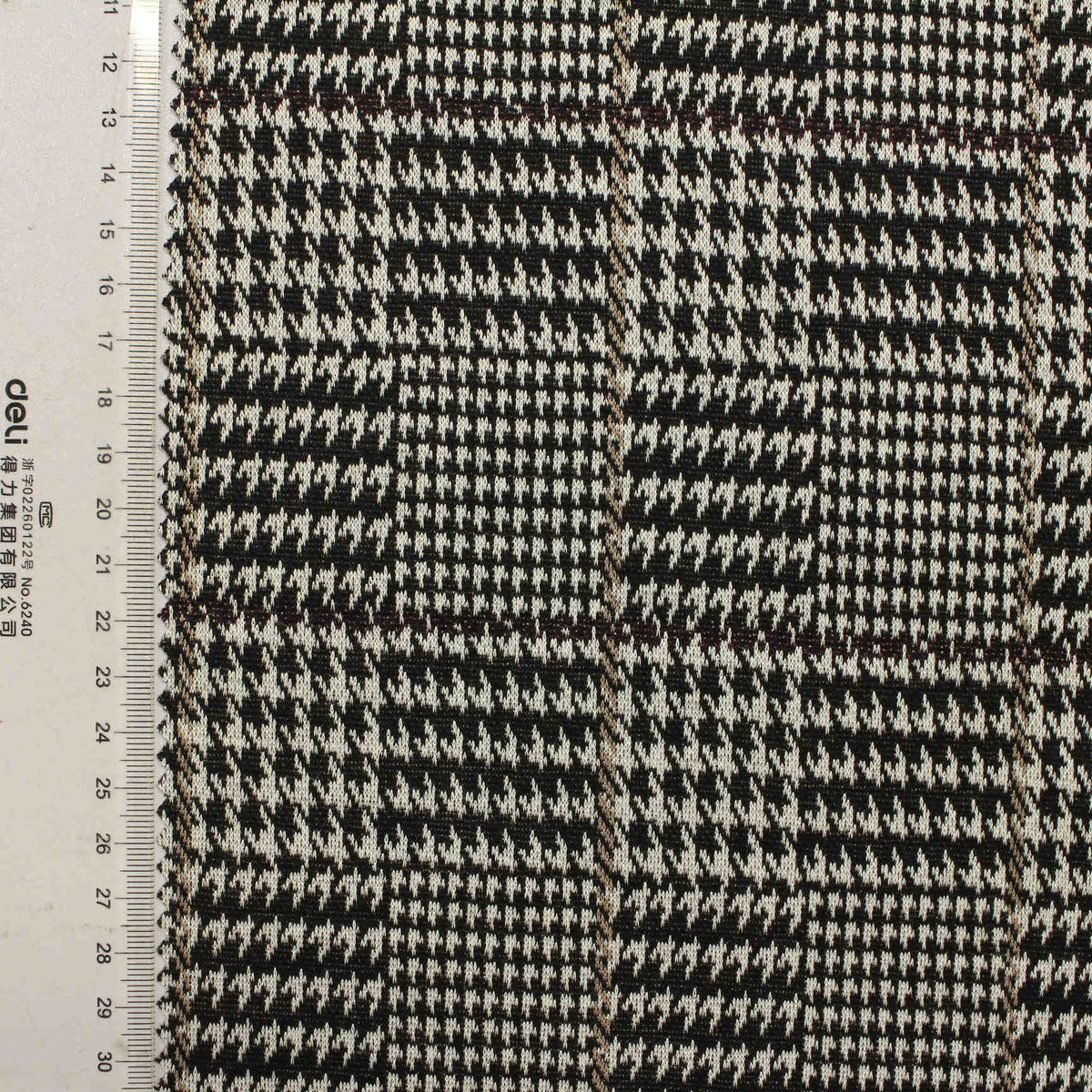 Black Houndstooth Knit, Poly-Viscose, 270 gsm