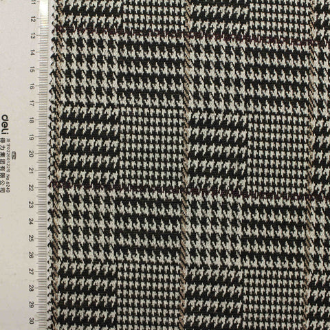Black Houndstooth Knit, Poly-Viscose, 270 gsm
