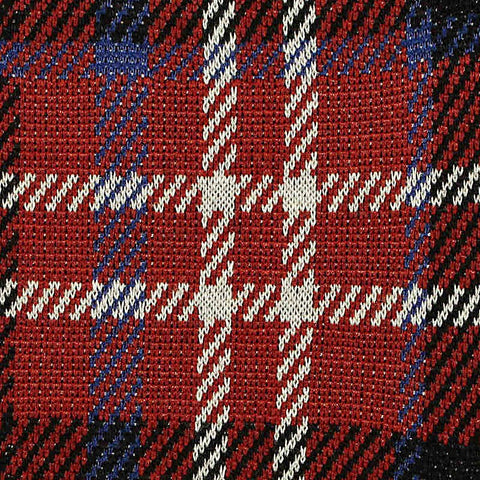 Red Plaid Jacquard, Poly-Viscose