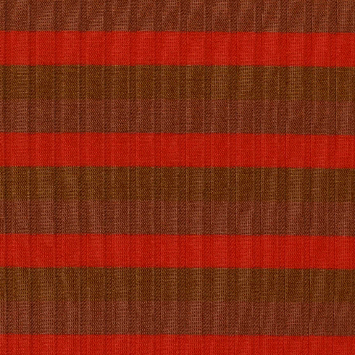 Red Horizontal-Stripe Rib Knit, Poly-Viscose, 230 gsm, 120 cm