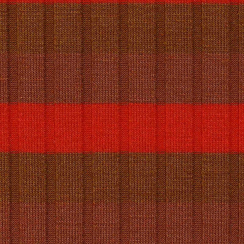 Red Horizontal-Stripe Rib Knit, Poly-Viscose, 230 gsm, 120 cm