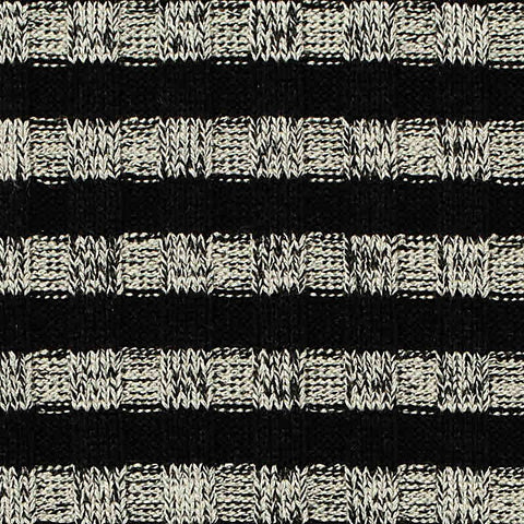 Black Stripes Rib Knit, Viscose-Poly, 285 gsm