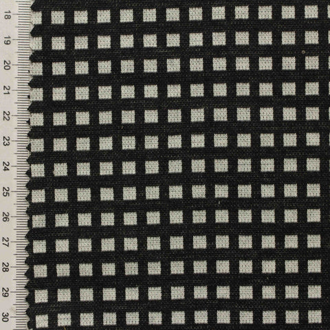 Black Check Knit, Polyester, 260 gsm, 160 cm