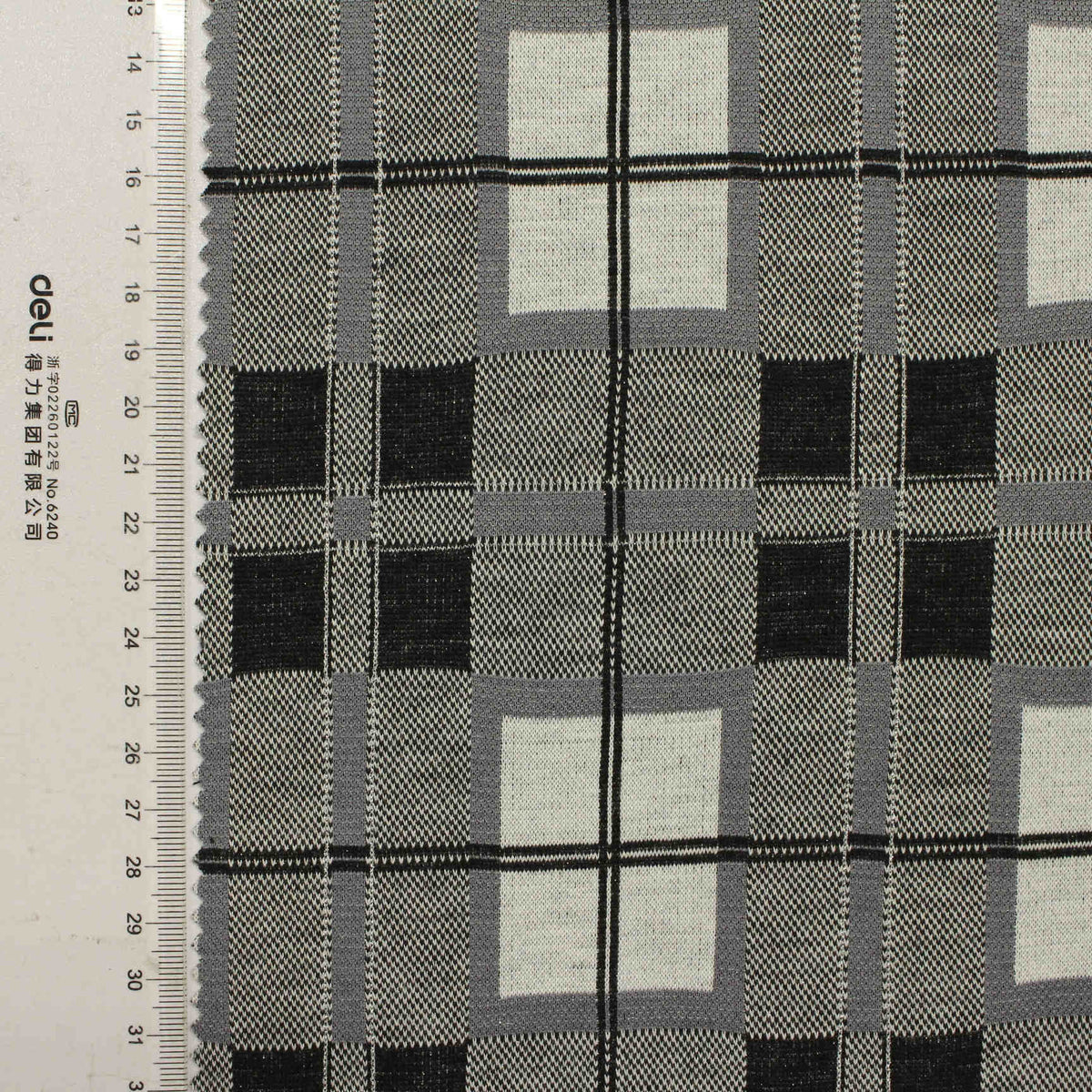 Black Plaid Jacquard, Polyester, 280 gsm