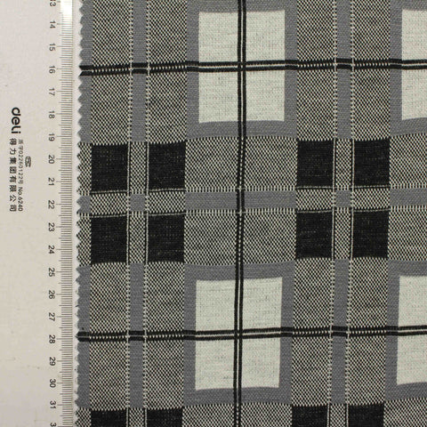 Black Plaid Jacquard, Polyester, 280 gsm