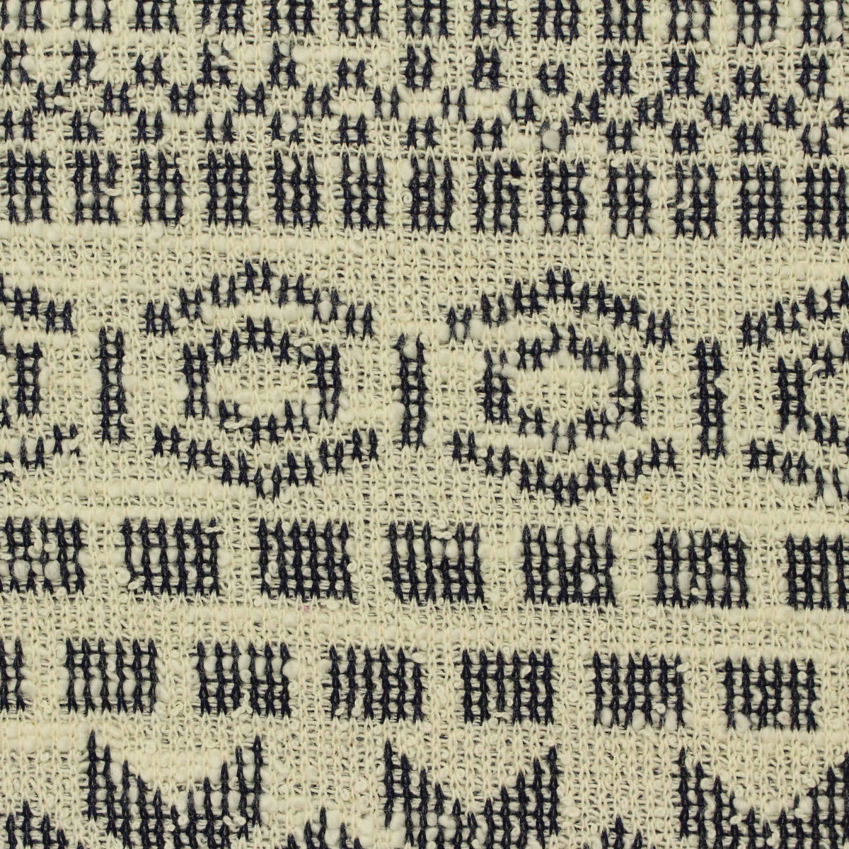 Dark Blue Geometric Chunky Knit, Cotton-Poly, 270 gsm