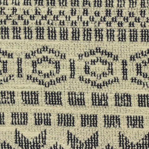 Dark Blue Geometric Chunky Knit, Cotton-Poly, 270 gsm
