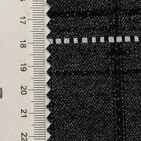 Dark Grey Plaid Jacquard, Viscose-Poly, 280 gsm