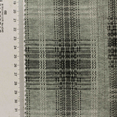 Grey Plaid Jacquard, Poly-Viscose, 200 gsm
