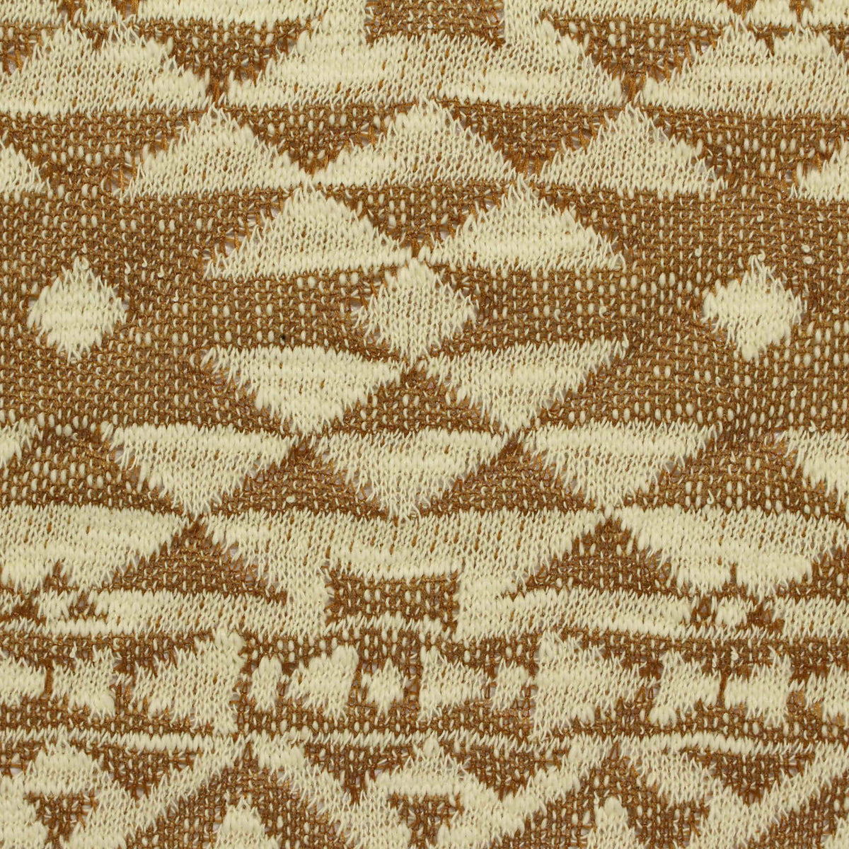 Brown Geometric-Diamond Jersey Knit, Cotton-Poly