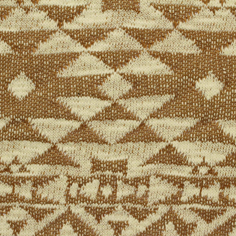 Brown Geometric-Diamond Jersey Knit, Cotton-Poly