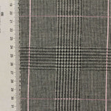 Black Plaid Interlock Knit, Polyester