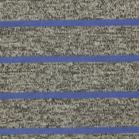 Blue Horizontal-Stripe Knit, Viscose-Poly, 170 gsm