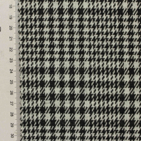 Black Houndstooth Knit, Polyester, 260 gsm, 155 cm, ref EF-210793