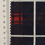 Navy Plaid Jacquard, Poly-Viscose — texture
