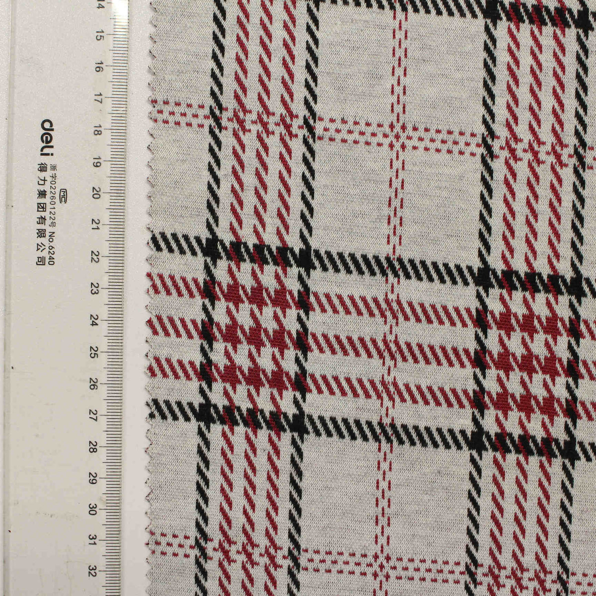 Red Plaid Jacquard, Polyester, 300 gsm, 155 cm, ref EF-210812