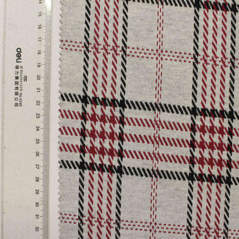 Red Plaid Jacquard, Polyester, 300 gsm, 155 cm, ref EF-210812