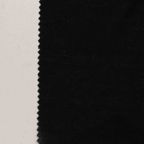 Polyester Viscose Stretch Chunky Knit Fabric, 156 gsm, 145 cm — Black