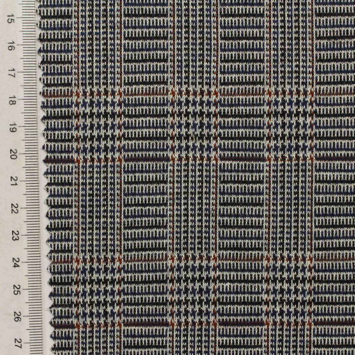 Dark Blue Plaid Jacquard, Poly-Viscose, 260 gsm