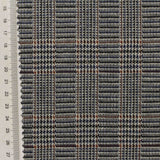 Dark Blue Plaid Jacquard, Poly-Viscose