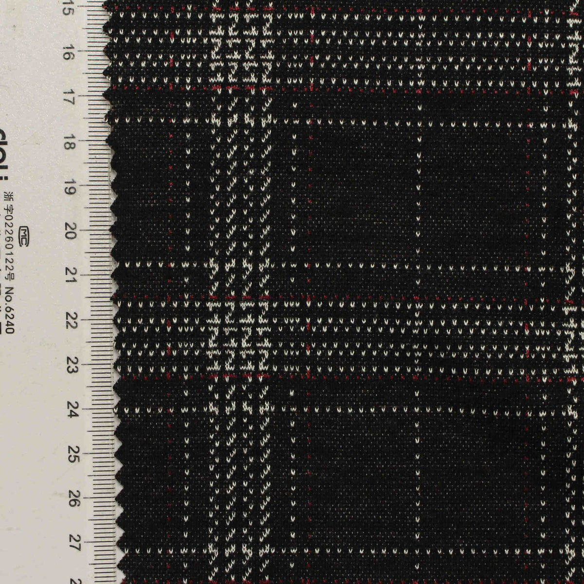 Black Plaid Jacquard, Poly-Viscose, 285 gsm