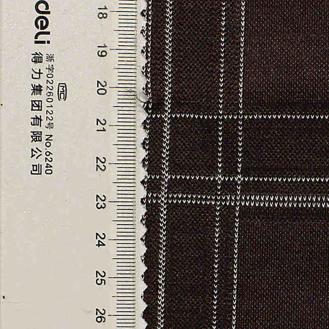 Dark Brown Check Jacquard, Poly-Viscose