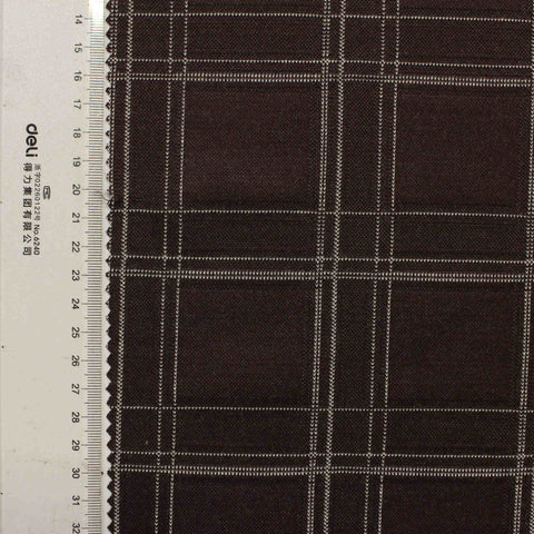 Dark Brown Check Jacquard, Poly-Viscose