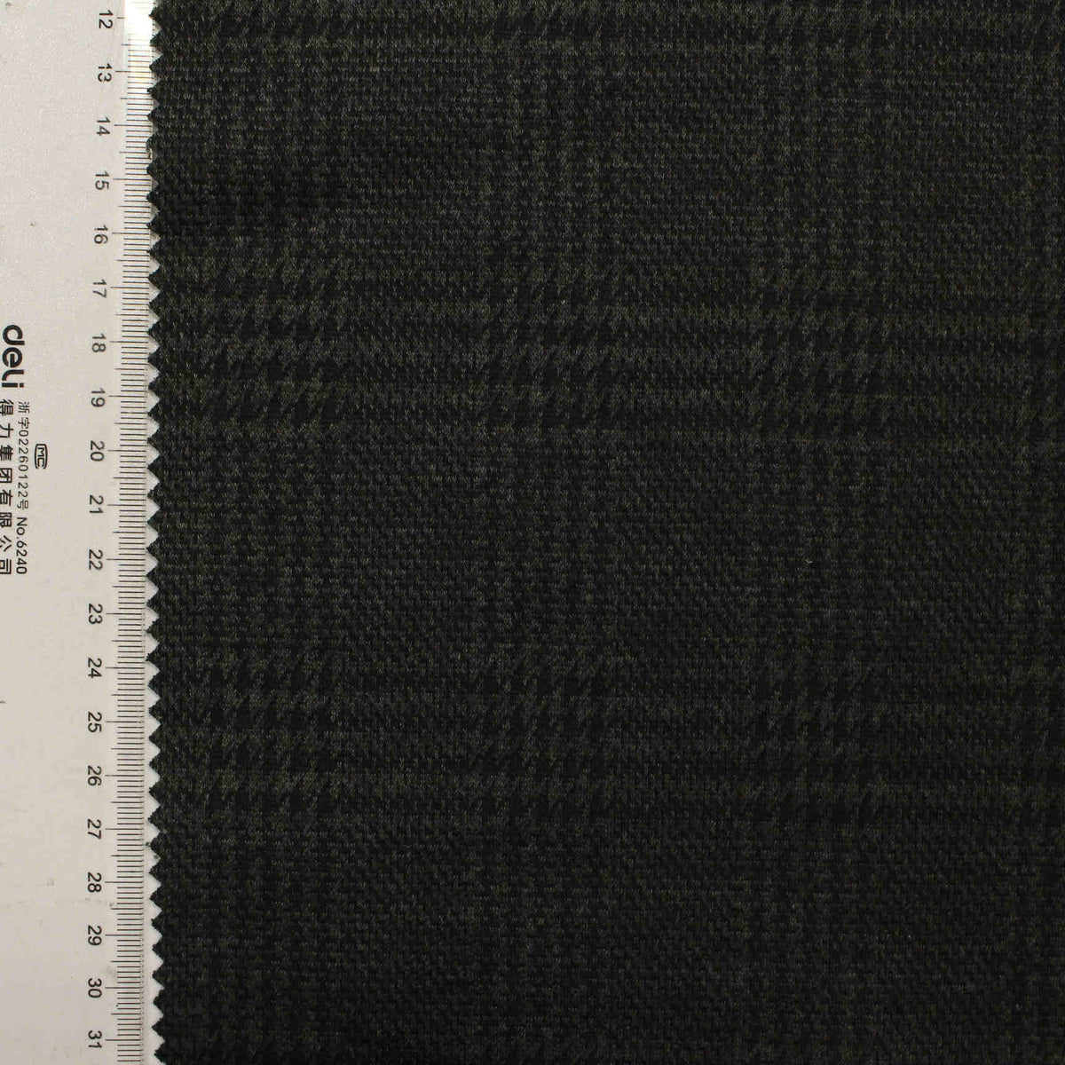 Dark Green Houndstooth Jacquard, Polyester, 270 gsm