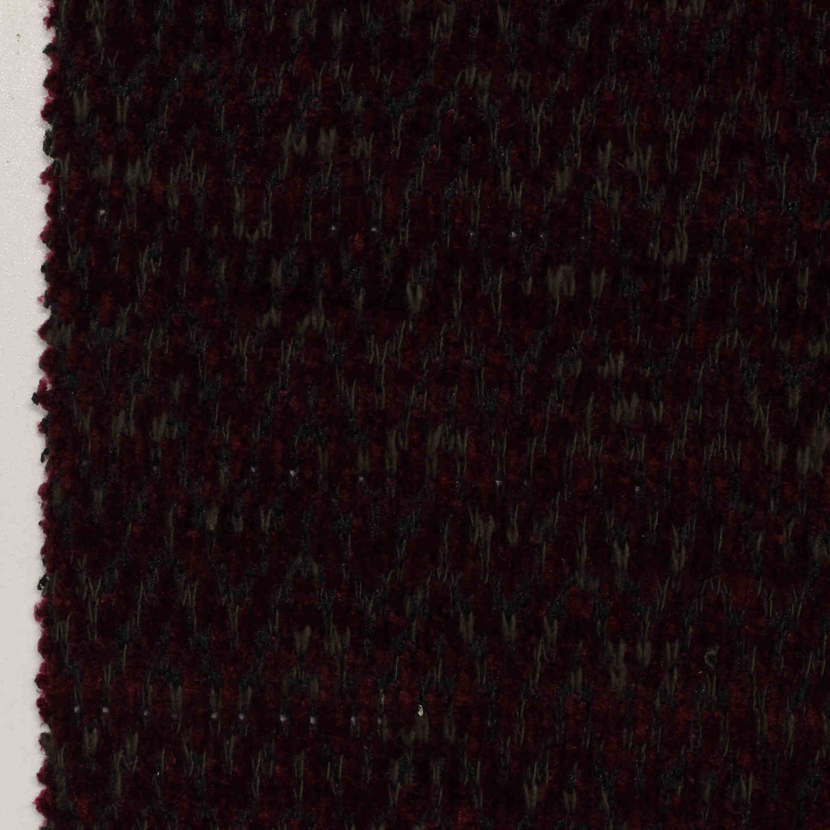 Dark Red Heather Chenille, Poly-Cotton