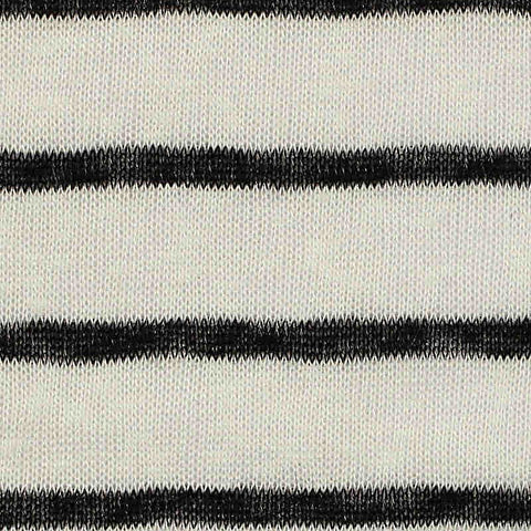 Black Horizontal-Stripe Knit, Polyester, 160 gsm
