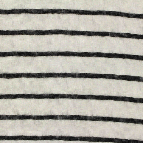 Black Horizontal-Stripe Knit, Polyester, 160 gsm