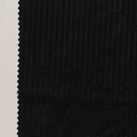 Black Vertical-Stripe Rib Knit, Polyester, 130 gsm
