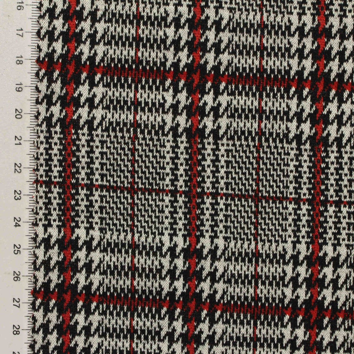 Black Houndstooth Jacquard, Poly-Viscose, 260 gsm, 160 cm, ref EF-210970