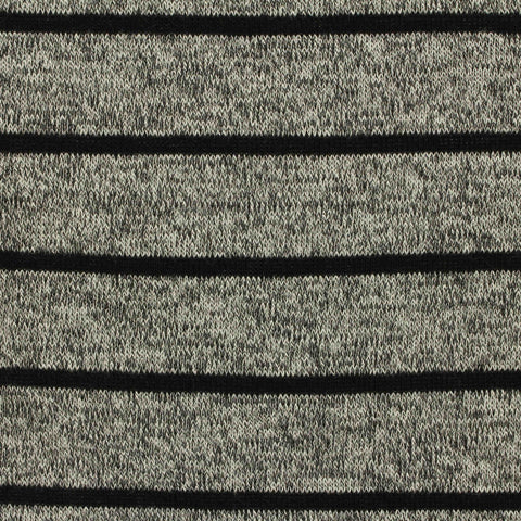 Black Horizontal-Stripe Knit, Viscose-Poly, 160 gsm