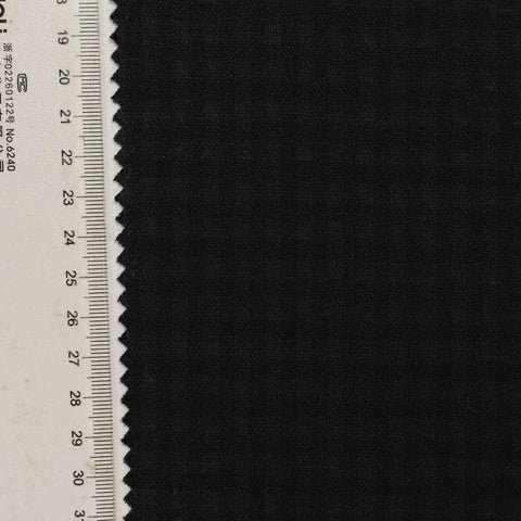 Plaid Washed Polyester Stretch Knit Fabric, 290 gsm, 160 cm — Black