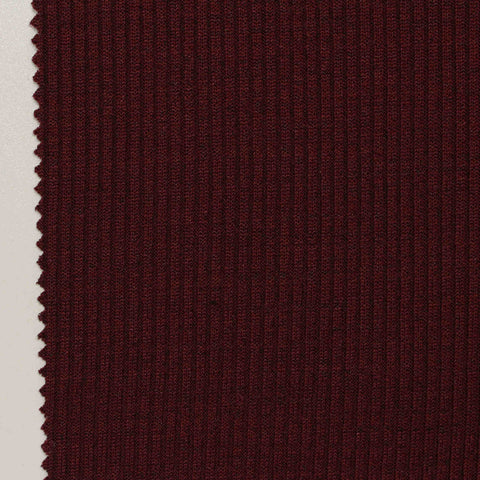 Yarn-Dyed Polyester Stretch Rib Knit Fabric, 250 gsm, 150 cm — Red