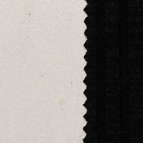 Polyester Viscose Stretch Rib Knit Fabric, 250 gsm, 142 cm — Black