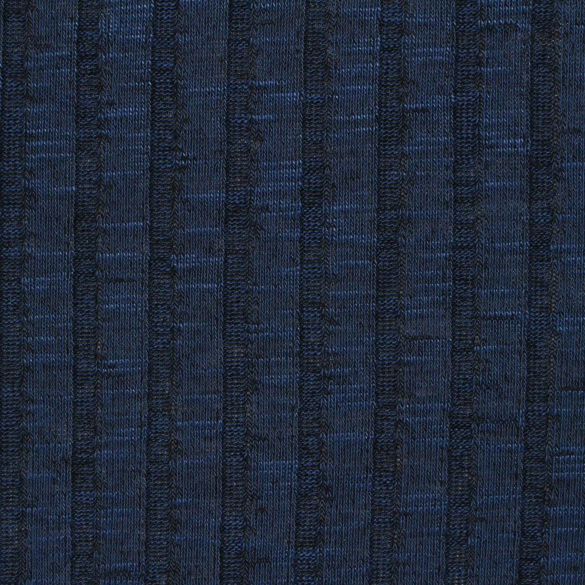 Dark Blue Marl Rib Knit, Poly-Viscose, 180 gsm