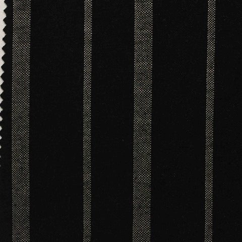 Black Vertical-Stripe Ponte Knit, Poly-Viscose